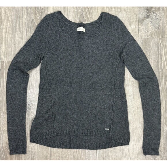 Abercrombie & Fitch Gray Sweater Small Preppy Wool Blend Pullover Minimalist - Picture 1 of 4